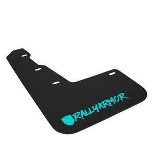 Rally Armor 15-21 Subaru WRX/STI (Sedan ONLY) Black UR Mud Flap w/ Teal Altered Font Logo